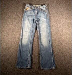 Ariat B4 Relaxed Boys Jeans Size 12 Medium Wash Blue Denim Western Pants